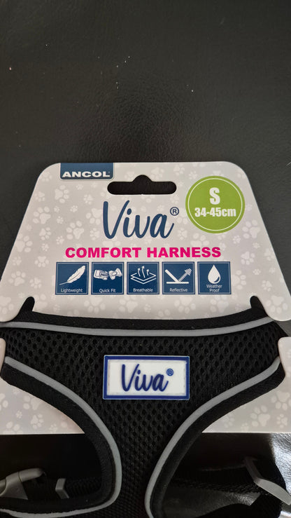 Ancol Viva Black Comfort Harness Small 34-45cm