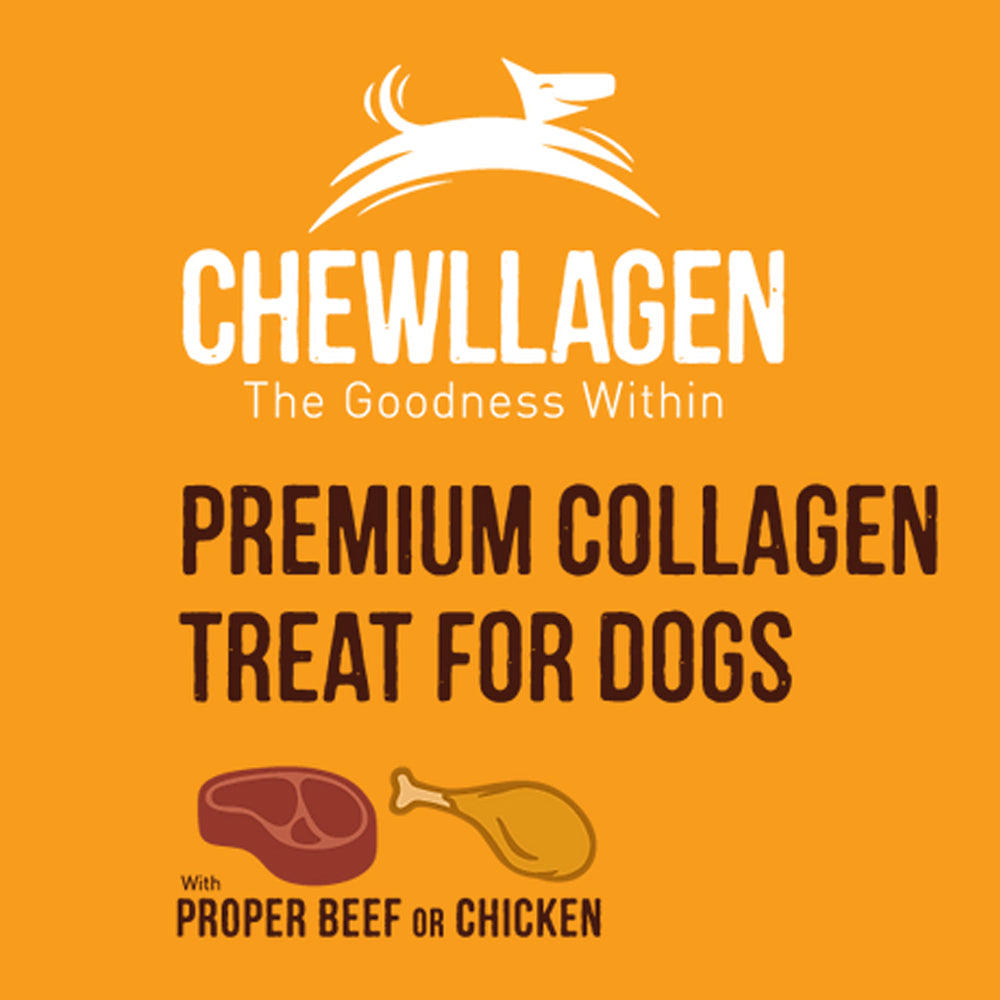 Chewllagen Twin Pack 2 x 5" Beef Collagen Rolls