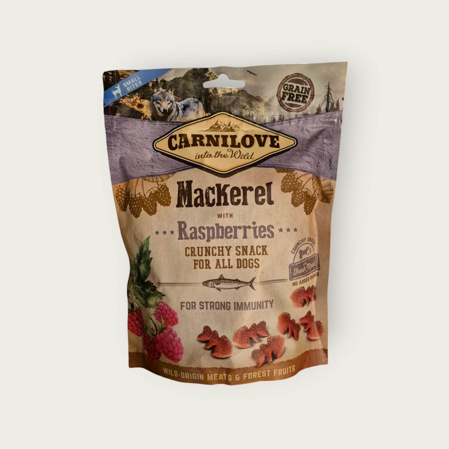 Carnilove Mackerel with Raspberries Crunchy Dog Treats 200g