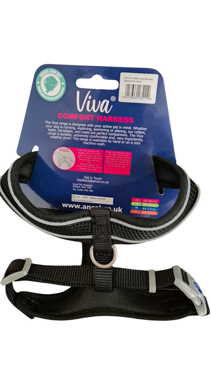 Ancol Viva Black Comfort Harness Small 34-45cm