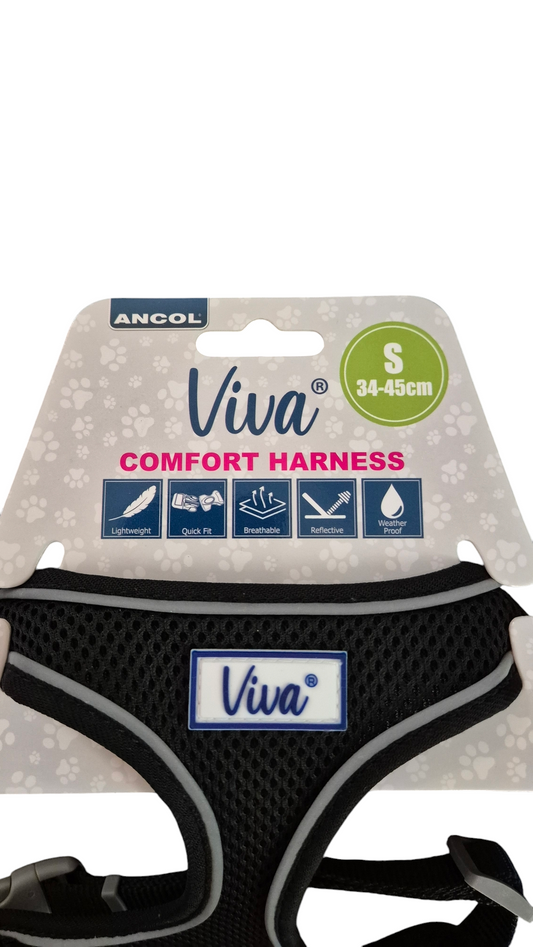 Ancol Viva Black Comfort Harness Small 34-45cm