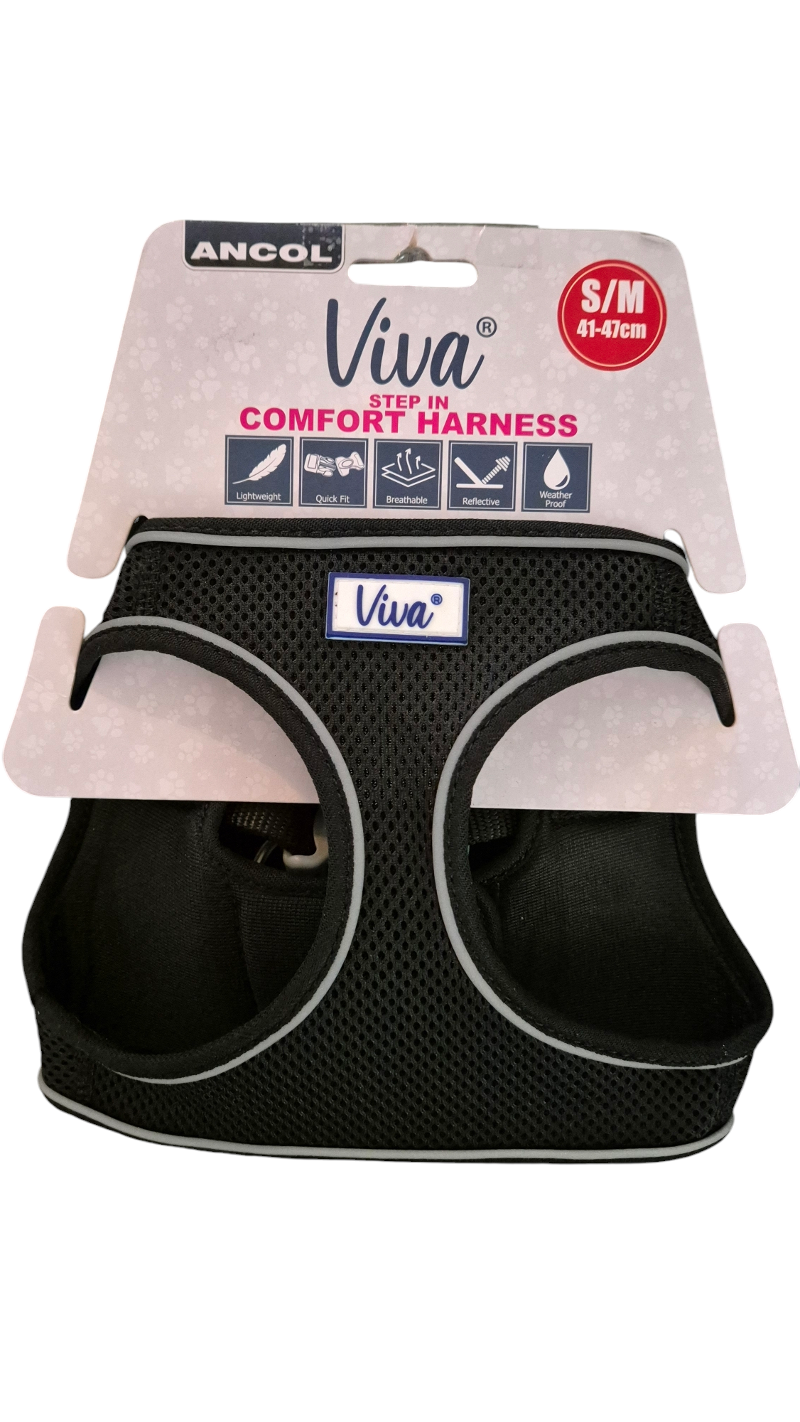 Ancol Viva Black Step in Comfort Harness Size S/M 41-47cm