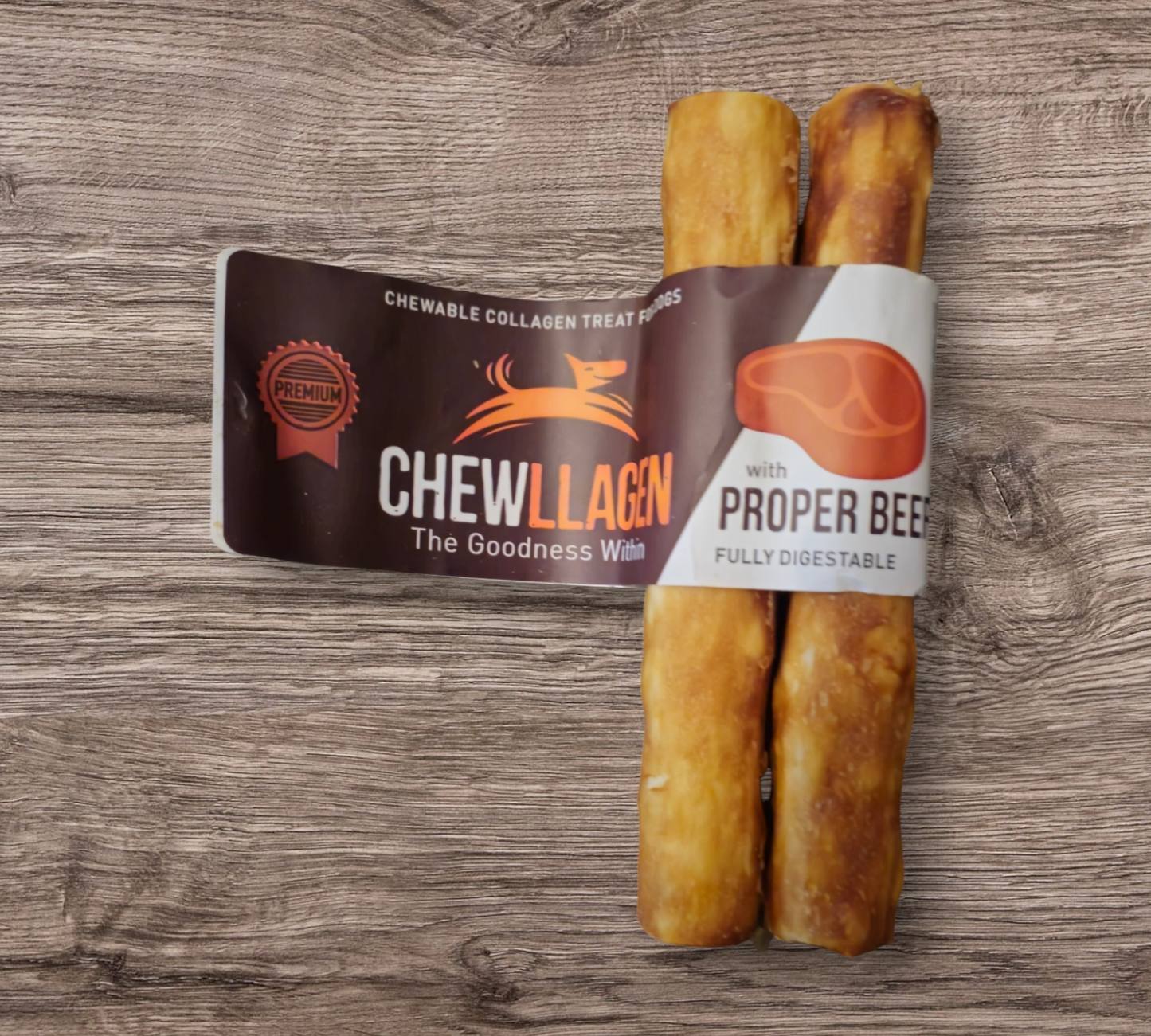 Chewllagen Twin Pack 2 x 5" Beef Collagen Rolls